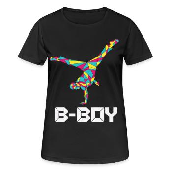 Breakdance B-Boy Streetdance Hip Hop - Frauen T-Shirt atmungsaktiv - Schwarz - Vorne - AI Model Female 172 light (172cm)