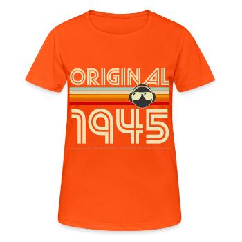 Originaler Retro-Helm von 1945 - Frauen T-Shirt atmungsaktiv - Neonorange - Vorne - AI Model Female 172 dark (172cm)