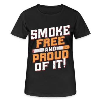 Non Smoking Ex Smoking Smoke Free And Proud Of It - Women's Breathable T-Shirt - black - Front - AI Model Female 172 light (172cm)