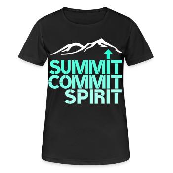 Spirit Commit Summit - Women's Breathable T-Shirt - black - Front - AI Model Female 172 light (172cm)