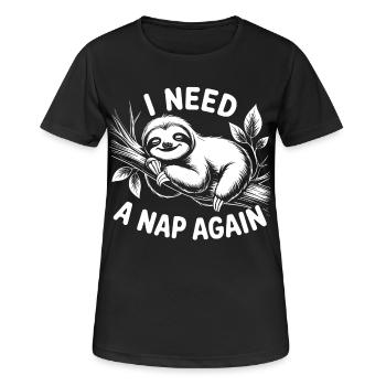 Ich brauch nen Nap - Frauen T-Shirt atmungsaktiv - Schwarz - Vorne - AI Model Female 172 light (172cm)
