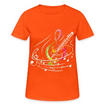 Marimbaspieler übt Percussion-Gruben-Musiker - Frauen T-Shirt atmungsaktiv - Neonorange - Vorne - AI Model Female 172 dark (172cm)