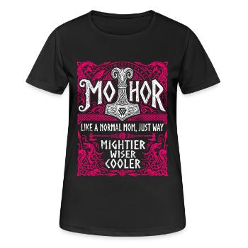 Mothor Wikinger Mutter Thor Hammer Spruch - Frauen T-Shirt atmungsaktiv - Schwarz - Vorne - AI Model Female 172 light (172cm)