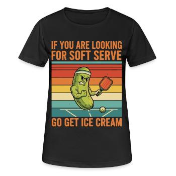 Pickleball Joueur drôle Soft Serve Va chercher Icecreme - T-shirt respirant Femme - noir - Devant - AI Model Female 172 light (172cm)