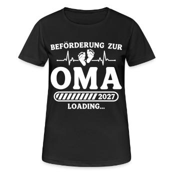 Schwangerschaft Ankündigen Werdende Oma 2027 - Frauen T-Shirt atmungsaktiv - Schwarz - Vorne - AI Model Female 172 light (172cm)