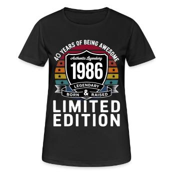 Vintage 1986 40th Birthday Gift Men Women 40 - T-shirt respirant Femme - noir - Devant - AI Model Female 172 light (172cm)