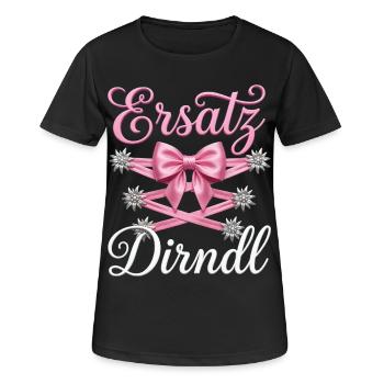 Tracht Ersatz Dirndl Shirt Damen Trachtenshirt - Frauen T-Shirt atmungsaktiv - Schwarz - Vorne - AI Model Female 172 light (172cm)