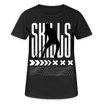Compétences au floorball - T-shirt respirant Femme - noir - Devant - AI Model Female 172 light (172cm)