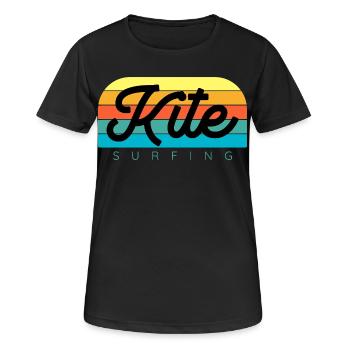 Kitesurfer Kiteboard Kitesurfen Kitesurf - Frauen T-Shirt atmungsaktiv - Schwarz - Vorne - AI Model Female 172 light (172cm)