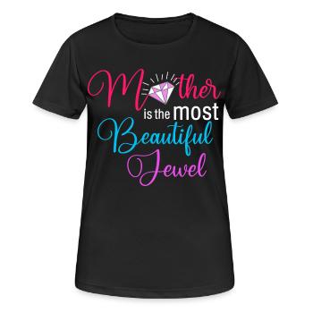 Mutter ist der schönste Juwelen-Blumendiamant - Frauen T-Shirt atmungsaktiv - Schwarz - Vorne - AI Model Female 172 light (172cm)