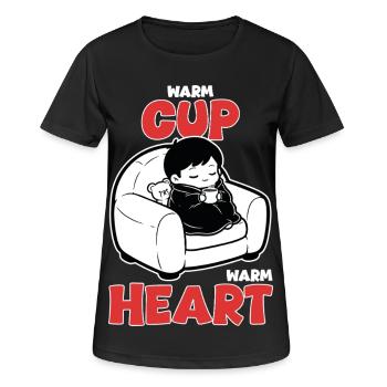 Warmgetränk-Teddy einhüllen - Frauen T-Shirt atmungsaktiv - Schwarz - Vorne - AI Model Female 172 light (172cm)