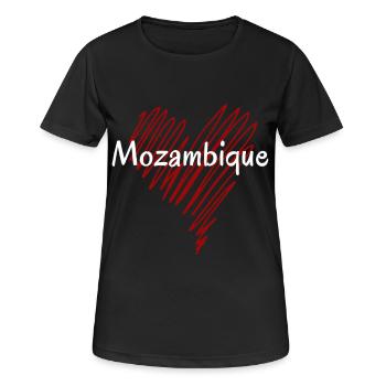 I love Mozambique, heart Mozambique - Women's Breathable T-Shirt - black - Front - AI Model Female 172 light (172cm)