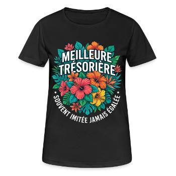 Métier Meilleur Trésorière Fleurs - T-shirt respirant Femme - noir - Devant - AI Model Female 172 light (172cm)
