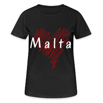 Ich liebe Malta, Herz Malta - Frauen T-Shirt atmungsaktiv - Schwarz - Vorne - AI Model Female 172 light (172cm)