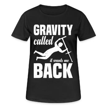 La gravité l’a appelée, il veut que je revienne Pogo Stick Jumping - T-shirt respirant Femme - noir - Devant - AI Model Female 172 light (172cm)
