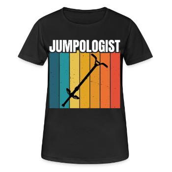 Jumpologiste Champion de Pogo Stick Jumping Bonding - T-shirt respirant Femme - noir - Devant - AI Model Female 172 light (172cm)