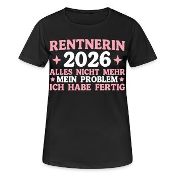 Rentnerin 2026 Rentenalter Kollegin im Ruhestand - Frauen T-Shirt atmungsaktiv - Schwarz - Vorne - AI Model Female 172 light (172cm)