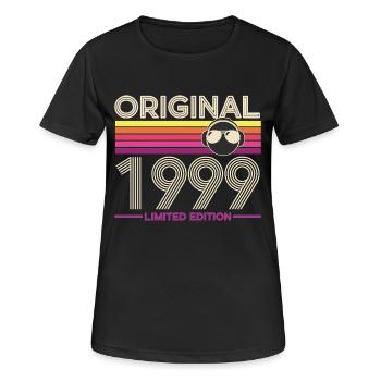 Originalausgabe von 1999 Vintage - Frauen T-Shirt atmungsaktiv - Schwarz - Vorne - AI Model Female 172 light (172cm)