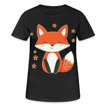 Fox and Stars - Women's Breathable T-Shirt - black - Front - AI Model Female 172 light (172cm)