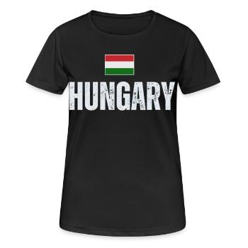 Drapeau hongrois, patriote hongrois - T-shirt respirant Femme - noir - Devant - AI Model Female 172 light (172cm)