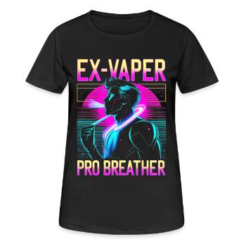 Nichtraucher Ex Raucher Ex Vaper - Frauen T-Shirt atmungsaktiv - Schwarz - Vorne - AI Model Female 172 light (172cm)