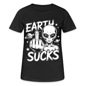 Doigt Puant Extraterrestre - T-shirt respirant Femme - noir - Devant - AI Model Female 172 light (172cm)