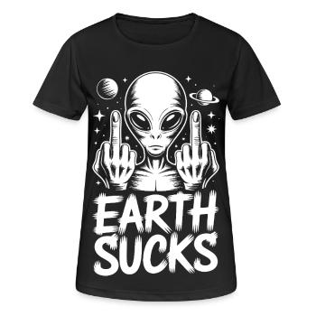 Doigt Puant Extraterrestre - T-shirt respirant Femme - noir - Devant - AI Model Female 172 light (172cm)