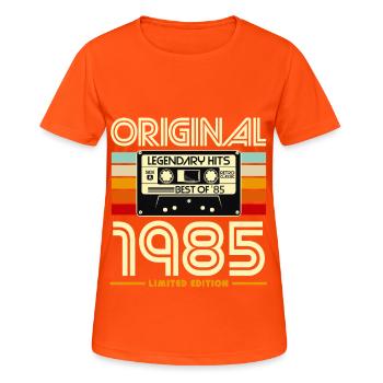 1985 Cassette Retro Légende Hits - T-shirt respirant Femme - orange néon - Devant - AI Model Female 172 dark (172cm)