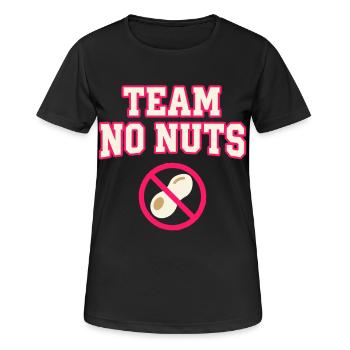 Team No Nuts mit Erdnuss Symbol - Frauen T-Shirt atmungsaktiv - Schwarz - Vorne - AI Model Female 172 light (172cm)