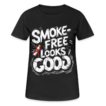 Nichtraucher Ex Raucher Smoke Free Looks Good - Frauen T-Shirt atmungsaktiv - Schwarz - Vorne - AI Model Female 172 light (172cm)