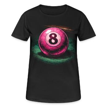 8-Ball Billard - Frauen T-Shirt atmungsaktiv - Schwarz - Vorne - AI Model Female 172 light (172cm)