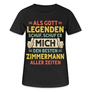 Zimmermann - Frauen T-Shirt atmungsaktiv - Schwarz - Vorne - AI Model Female 172 light (172cm)