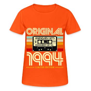 Original 1994 Hits Légendaires - T-shirt respirant Femme - orange néon - Devant - AI Model Female 172 dark (172cm)