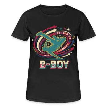 Breakdance B-Boy Hip Hop Streetdance - Frauen T-Shirt atmungsaktiv - Schwarz - Vorne - AI Model Female 172 light (172cm)