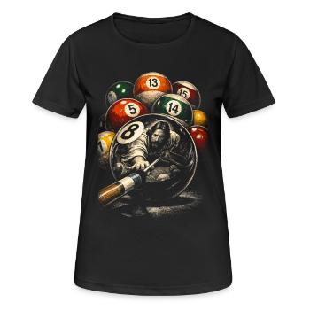 Jésus billard à 8-Ball - T-shirt respirant Femme - noir - Devant - AI Model Female 172 light (172cm)