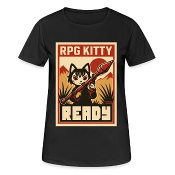 RPG Kitty Ready Poster - Women's Breathable T-Shirt - black - Front - AI Model Female 172 light (172cm)