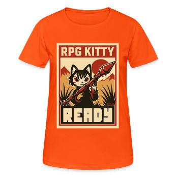 RPG Kitty Ready Poster - Women's Breathable T-Shirt - neon orange - Front - AI Model Female 172 dark (172cm)