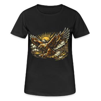 Majestueux aigle royal kazakh - T-shirt respirant Femme - noir - Devant - AI Model Female 172 light (172cm)