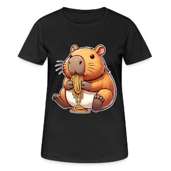 Capybara Pasta - Women's Breathable T-Shirt - black - Front - AI Model Female 172 light (172cm)