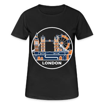 London Skyline Tower Bridge - Frauen T-Shirt atmungsaktiv - Schwarz - Vorne - AI Model Female 172 light (172cm)