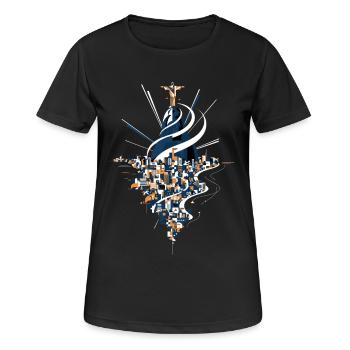 Statue du Christ Rédempteur de Rio de Janeiro - T-shirt respirant Femme - noir - Devant - AI Model Female 172 light (172cm)