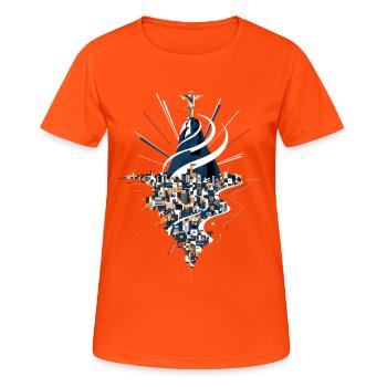 Statue du Christ Rédempteur de Rio de Janeiro - T-shirt respirant Femme - orange néon - Devant - AI Model Female 172 dark (172cm)