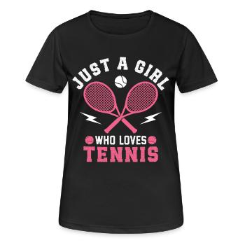 Juste une fille qui aime le tennis - T-shirt respirant Femme - noir - Devant - AI Model Female 172 light (172cm)