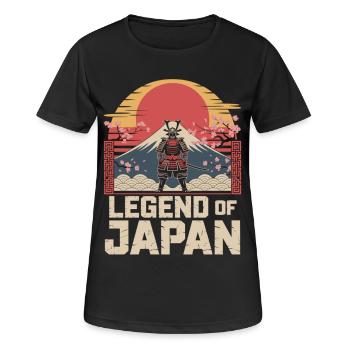 T-shirt de samouraï japonais Soleil rétro en fleurs de cerisier - T-shirt respirant Femme - noir - Devant - AI Model Female 172 light (172cm)