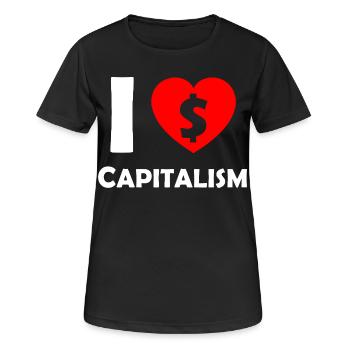 Ich liebe Kapitalismus Herz Dollar - Frauen T-Shirt atmungsaktiv - Schwarz - Vorne - AI Model Female 172 light (172cm)
