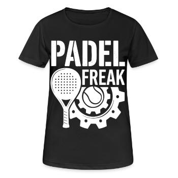 Padel Freak Sport Begeisterung Performance - Frauen T-Shirt atmungsaktiv - Schwarz - Vorne - AI Model Female 172 light (172cm)
