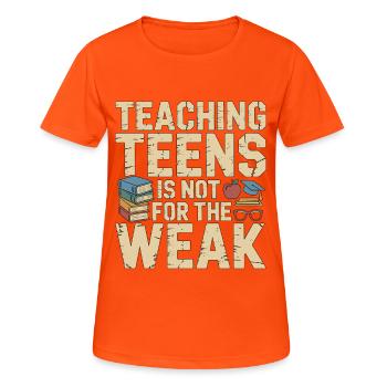 Enseignant de lycée enseignant aux adolescents - T-shirt respirant Femme - orange néon - Devant - AI Model Female 172 dark (172cm)