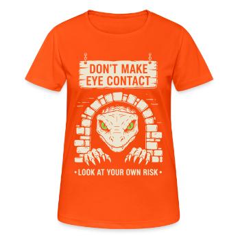Bazyliszek Schau auf dein eigenes Risiko - Frauen T-Shirt atmungsaktiv - Neonorange - Vorne - AI Model Female 172 dark (172cm)