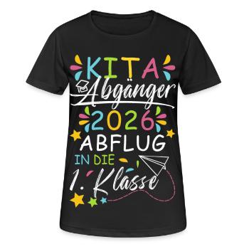 Kita Abgänger 2026 - Frauen T-Shirt atmungsaktiv - Schwarz - Vorne - AI Model Female 172 light (172cm)