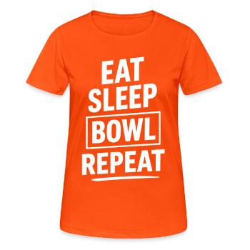 Manger Dormir Bol Répéter Bowling Fan de Sport - T-shirt respirant Femme - orange néon - Devant - AI Model Female 172 dark (172cm)